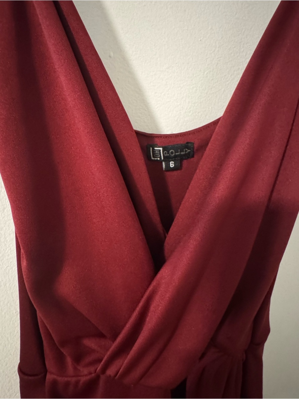 Oh Polly Wrap Mini Dress in Burgundy